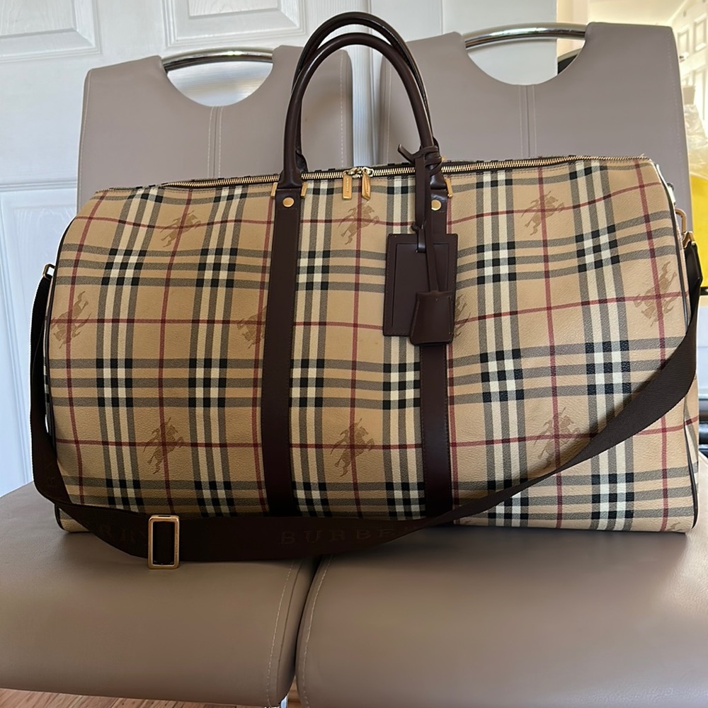 Burberry Beige and Brown Travel Bag